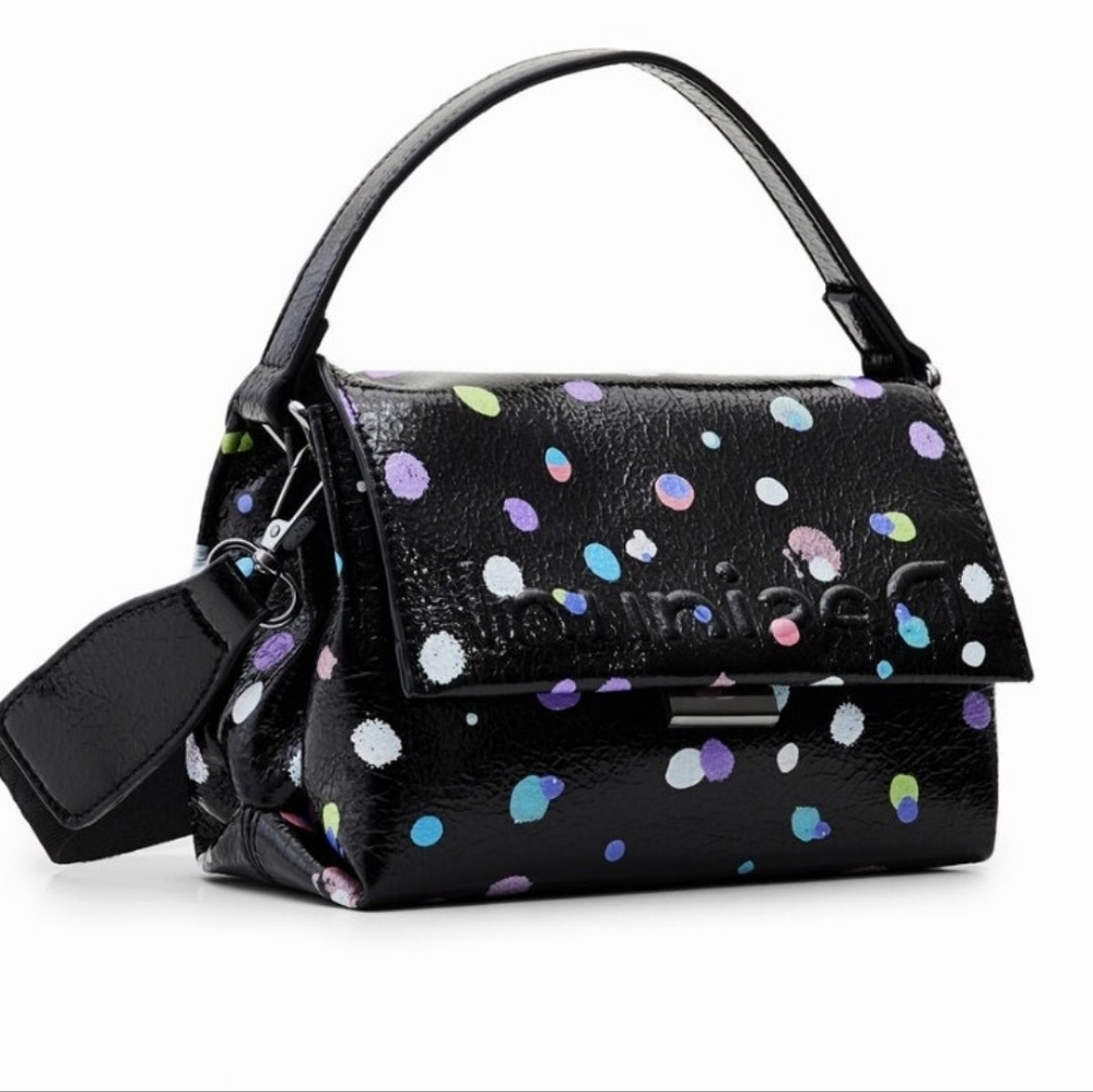 Cute Desigual Black Polka Dot Mini Small Crossbody Shoulder Bag
